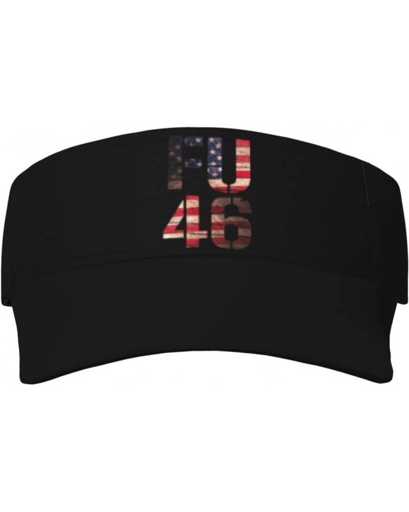 FU 46 Visor Hats Novelty Adjustable Sport Sun Visor Cap Empty Top Baseball Hat for Men and Women Black $11.39 Visors