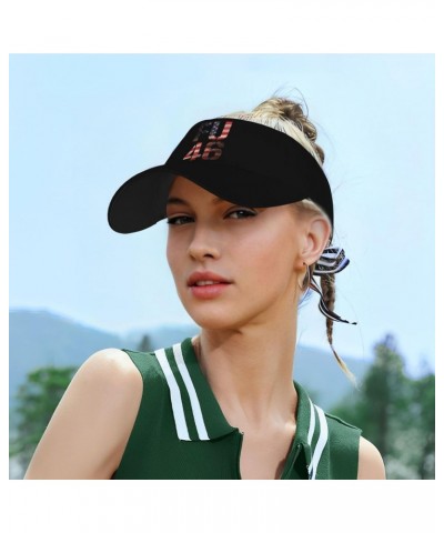 FU 46 Visor Hats Novelty Adjustable Sport Sun Visor Cap Empty Top Baseball Hat for Men and Women Black $11.39 Visors