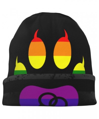 Gay Furry Pride Comfort Elegance Knitted Hat Black Daily for Men Women $13.89 Skullies & Beanies