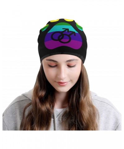 Gay Furry Pride Comfort Elegance Knitted Hat Black Daily for Men Women $13.89 Skullies & Beanies