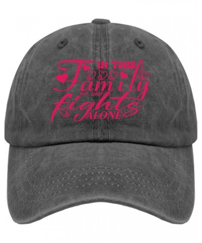 in This Family no one Fights Alone Hats Women Baseball hat Pigment Black Black Bucket hat Gifts for Women Outdoor Pigment Bla...