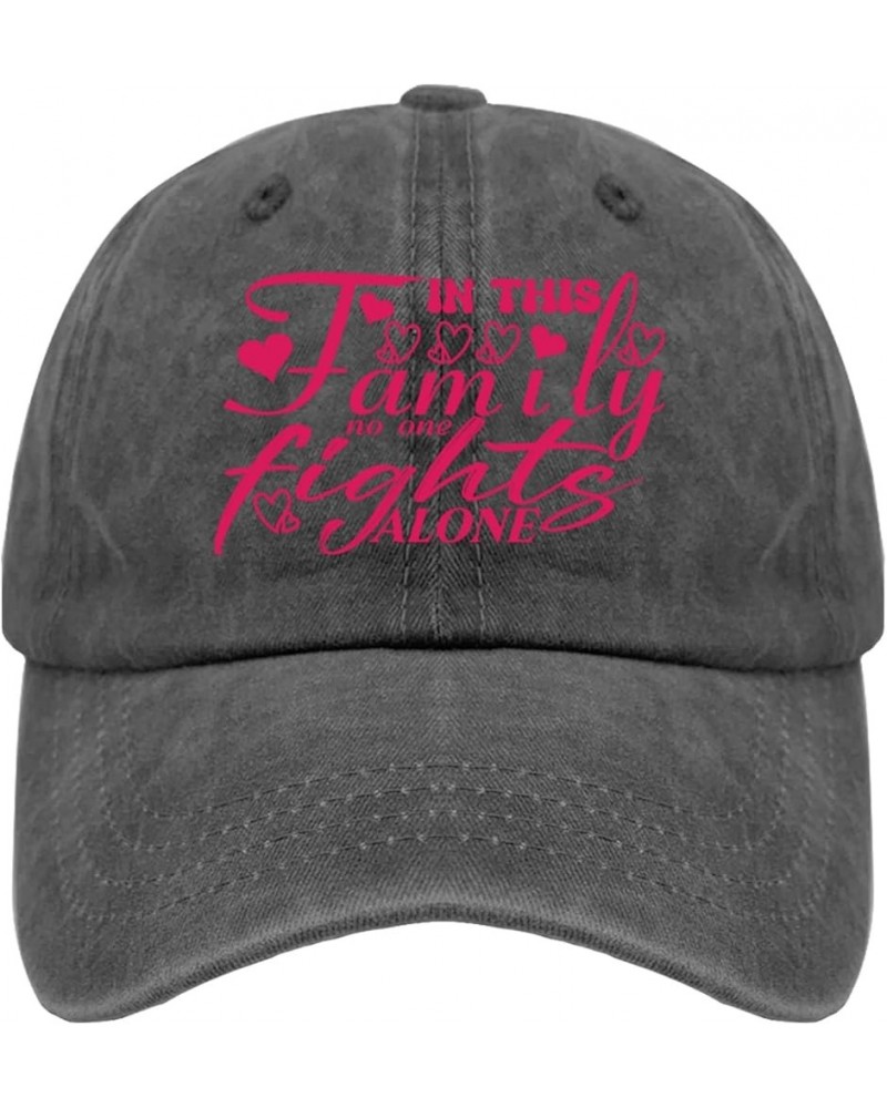 in This Family no one Fights Alone Hats Women Baseball hat Pigment Black Black Bucket hat Gifts for Women Outdoor Pigment Bla...