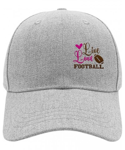 Live Love Football Baseball Cap Funny Dad Hat for Women Embroidery Gift for Grandpa Golf Caps for Vacation Pale $16.16 Baseba...