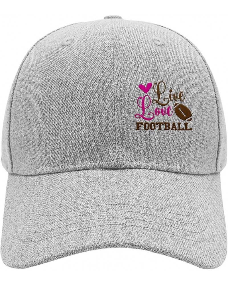 Live Love Football Baseball Cap Funny Dad Hat for Women Embroidery Gift for Grandpa Golf Caps for Vacation Pale $16.16 Baseba...