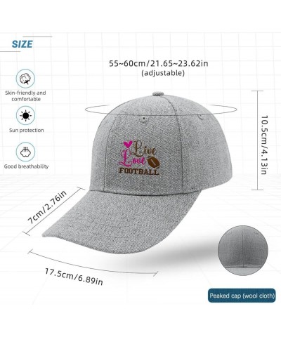 Live Love Football Baseball Cap Funny Dad Hat for Women Embroidery Gift for Grandpa Golf Caps for Vacation Pale $16.16 Baseba...