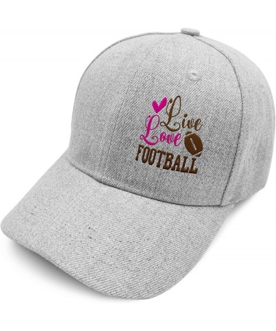 Live Love Football Baseball Cap Funny Dad Hat for Women Embroidery Gift for Grandpa Golf Caps for Vacation Pale $16.16 Baseba...