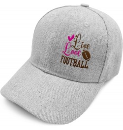 Live Love Football Baseball Cap Funny Dad Hat for Women Embroidery Gift for Grandpa Golf Caps for Vacation Pale $16.16 Baseba...