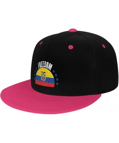 The Ecuador Flag and Freedom Snapback Hat for Men Women Baseball Cap Trucker Flat Bill Hats Dad Caps Pink $10.91 Baseball Caps