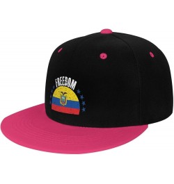 The Ecuador Flag and Freedom Snapback Hat for Men Women Baseball Cap Trucker Flat Bill Hats Dad Caps Pink $10.91 Baseball Caps