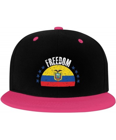 The Ecuador Flag and Freedom Snapback Hat for Men Women Baseball Cap Trucker Flat Bill Hats Dad Caps Pink $10.91 Baseball Caps