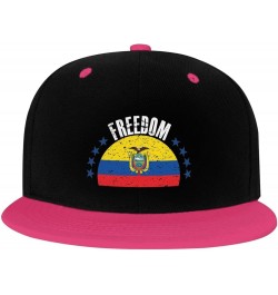 The Ecuador Flag and Freedom Snapback Hat for Men Women Baseball Cap Trucker Flat Bill Hats Dad Caps Pink $10.91 Baseball Caps