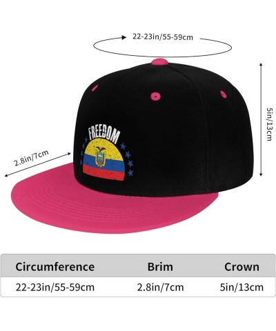 The Ecuador Flag and Freedom Snapback Hat for Men Women Baseball Cap Trucker Flat Bill Hats Dad Caps Pink $10.91 Baseball Caps