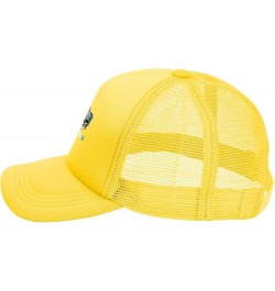 Trucker Hat Mesh Baseball Cap Adjustable Dad Hat Unisex Black Yellow $10.02 Baseball Caps