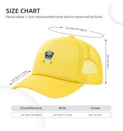 Trucker Hat Mesh Baseball Cap Adjustable Dad Hat Unisex Black Yellow $10.02 Baseball Caps