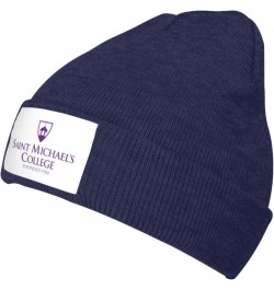 Saint Michael's College Logo Cold Weather Cuffed Knit Beanie Skully Cap Hat One Size Fit Most Navy Blue $12.75 Skullies & Bea...