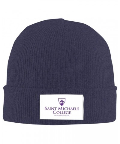 Saint Michael's College Logo Cold Weather Cuffed Knit Beanie Skully Cap Hat One Size Fit Most Navy Blue $12.75 Skullies & Bea...