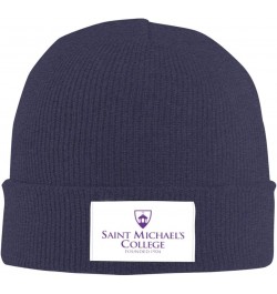 Saint Michael's College Logo Cold Weather Cuffed Knit Beanie Skully Cap Hat One Size Fit Most Navy Blue $12.75 Skullies & Bea...