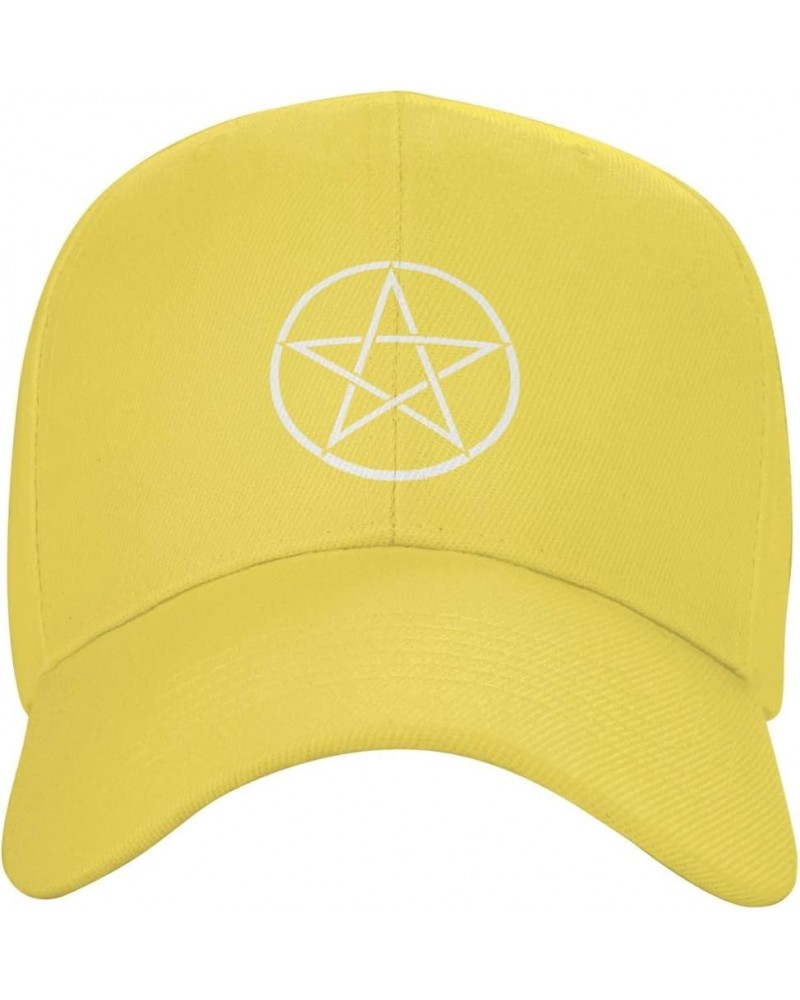 Wiccan and Pagan Symbolism Unisex Baseball Cap Golf Dad Hat Trucker Hats Yellow $10.85 Baseball Caps