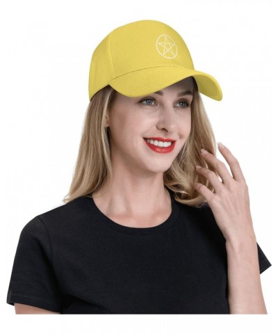 Wiccan and Pagan Symbolism Unisex Baseball Cap Golf Dad Hat Trucker Hats Yellow $10.85 Baseball Caps