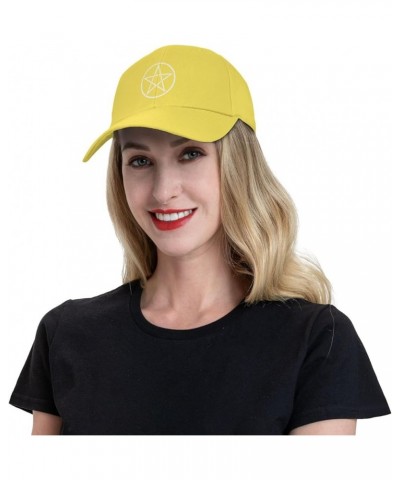 Wiccan and Pagan Symbolism Unisex Baseball Cap Golf Dad Hat Trucker Hats Yellow $10.85 Baseball Caps