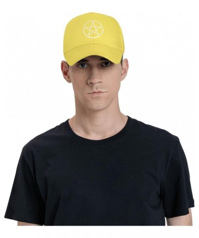 Wiccan and Pagan Symbolism Unisex Baseball Cap Golf Dad Hat Trucker Hats Yellow $10.85 Baseball Caps