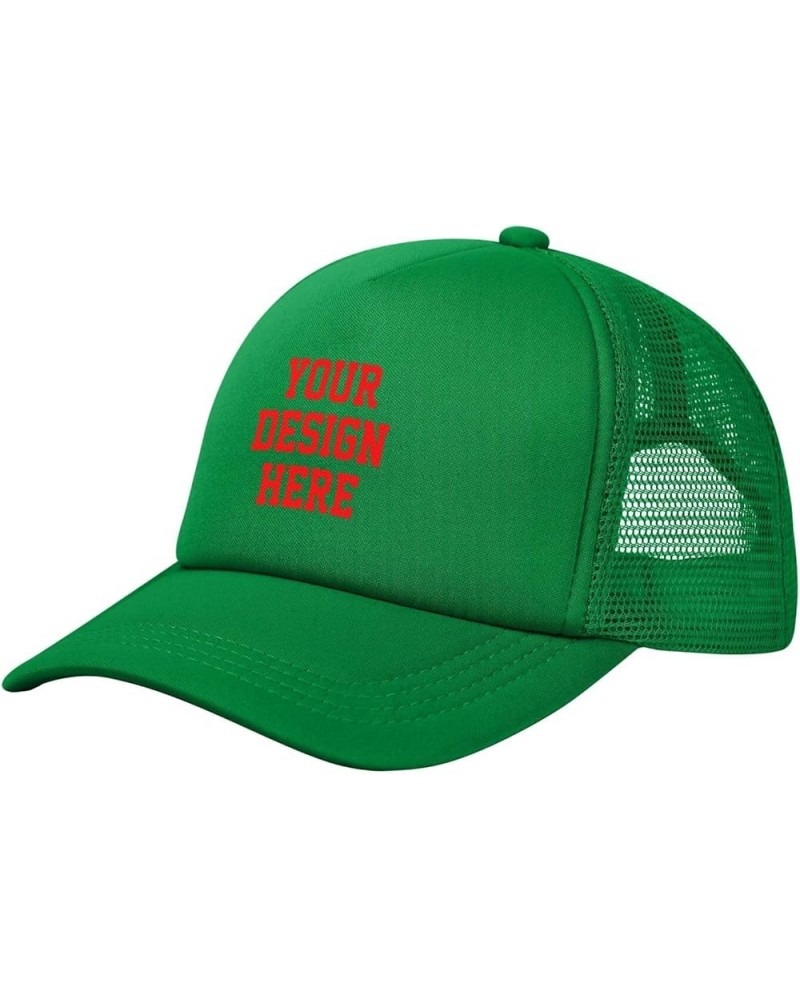 Custom Hats for Men with Your Picture Text Logo Name Personalized Hats Green $7.08 Baseball Caps