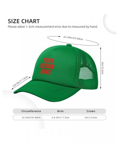 Custom Hats for Men with Your Picture Text Logo Name Personalized Hats Green $7.08 Baseball Caps