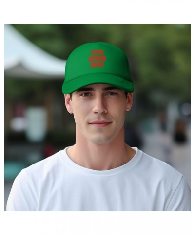 Custom Hats for Men with Your Picture Text Logo Name Personalized Hats Green $7.08 Baseball Caps