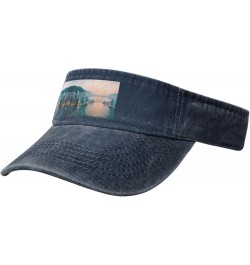 Hong Kong Adult Sunscreen Visor Hats Womens Men Wide Brim Beach Sun Visor Hat Open Top Design Navy Blue $13.84 Visors