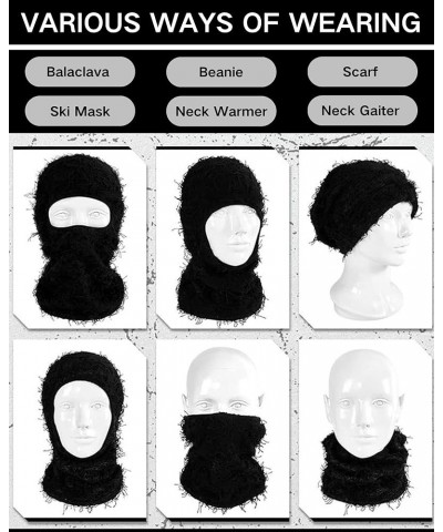 2 Pieces Winter Distressed Balaclava Knitted Ski Full Face Mask for Women Men 3 Pcs K $11.98 Balaclavas