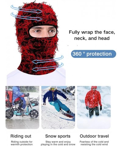 2 Pieces Winter Distressed Balaclava Knitted Ski Full Face Mask for Women Men 3 Pcs K $11.98 Balaclavas