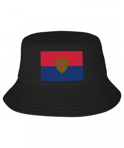 Flag of The United States Army 1st Infantry Division Bucket Hat for Women Men Bucket Hats Summer Sun Hats Beach Travel Fishin...