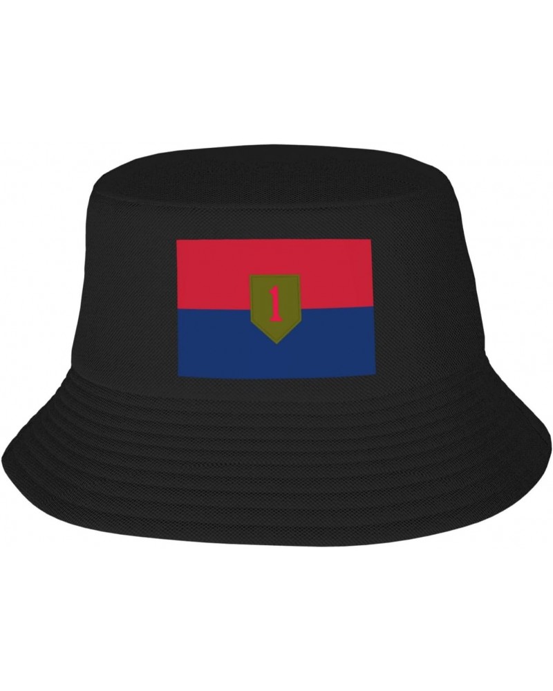 Flag of The United States Army 1st Infantry Division Bucket Hat for Women Men Bucket Hats Summer Sun Hats Beach Travel Fishin...