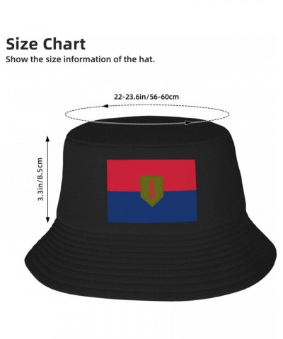 Flag of The United States Army 1st Infantry Division Bucket Hat for Women Men Bucket Hats Summer Sun Hats Beach Travel Fishin...