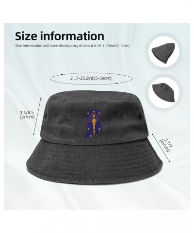 Indiana Terrain Map Bucket Hat for Men Women Outdoor Washed Cotton Sun Hats Travel Beach Hat Black $14.35 Bucket Hats