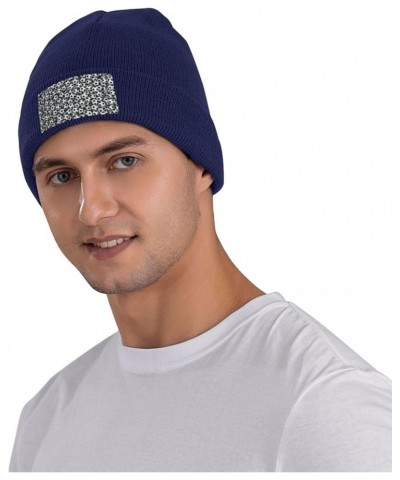 Interesting Fashion Autumn Winter Man Woman Pile of Footballs Print Beanie Hat Warm Hat Knit Hedging Cap Navy Blue $9.20 Skul...