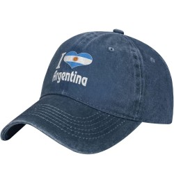 I Love Argentina Cowboy Cap Adjustable Washable Cotton Adult Cowboy Baseball Hat Black Navy Blue $15.89 Cowboy Hats