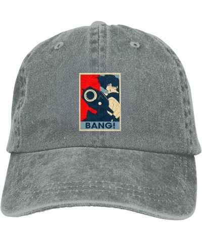 Cowboy Anime Bebop Hat Cap Custom Washed Distressed Vintage Denim Trucker Hat Black Gray $9.78 Cowboy Hats