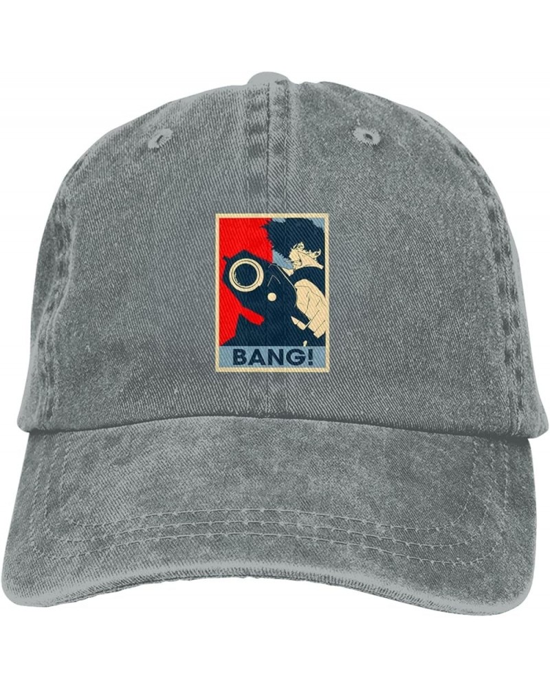 Cowboy Anime Bebop Hat Cap Custom Washed Distressed Vintage Denim Trucker Hat Black Gray $9.78 Cowboy Hats