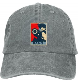 Cowboy Anime Bebop Hat Cap Custom Washed Distressed Vintage Denim Trucker Hat Black Gray $9.78 Cowboy Hats