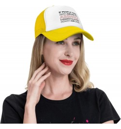 If People Think I Am an Assholes Congratulations I Am Mesh Hat Men Women Baseball Cap Trucker Hat Sports Hat Yellow $10.82 Ba...