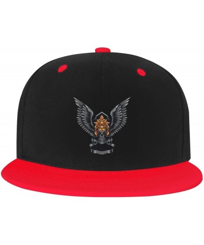 Flying Skulls Baseball Cap for Men Women Snapback Hat Adjustable Flat Bill Hats Red $14.09 Baseball Caps