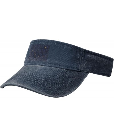 Polygon Effect of Flag of Alaska Sun Visor Hats for Women Men Adjustable Sports Sun Hats Cotton Golf Cap Navy Blue $12.38 Visors