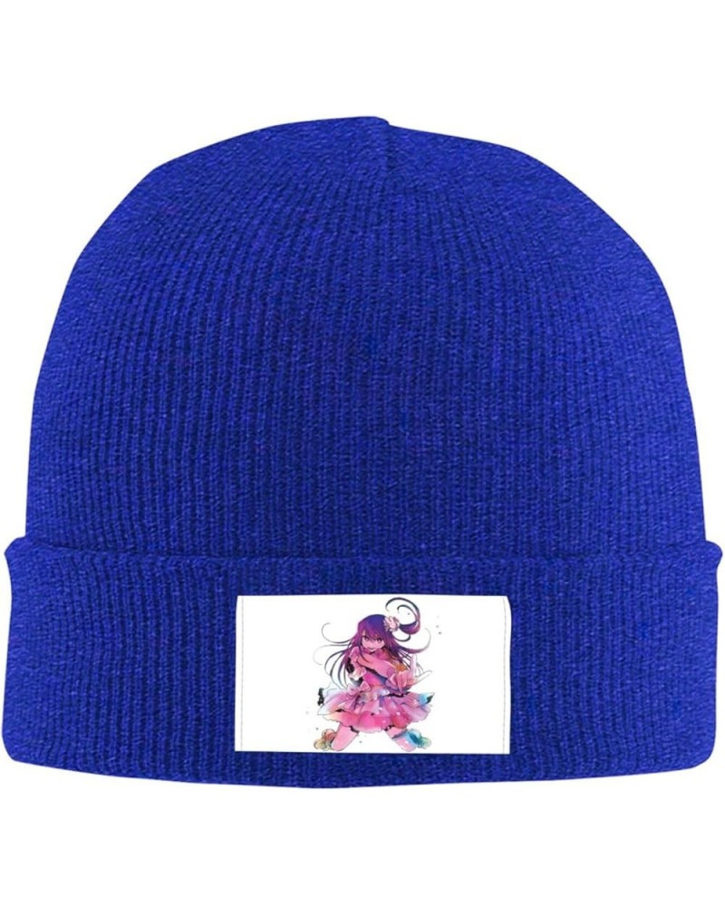 Oshi Anime No Ko Knit Hat Cap Knitted Cuffed Cap for Super Warmth in Winter Black Blue $10.94 Skullies & Beanies