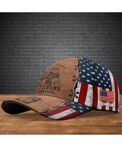 Gift for Dad Father's Day 82nd Airborne Veteran Cap, Gift for Men and Women, We Owe Illegals Nothing We Owe Our Veterans Ever...