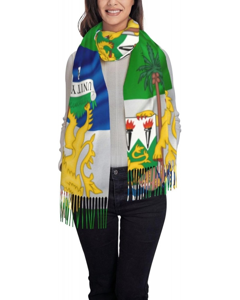 Coat of arms of Sierra Leone Scarf for Women Winter Warm Travel Silk Scarves $19.66 Scarves