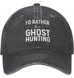 Funny Cap I'd Rather Be Ghost Hunting Cap Women Baseball Cap Cute Hat Black $11.99 Baseball Caps