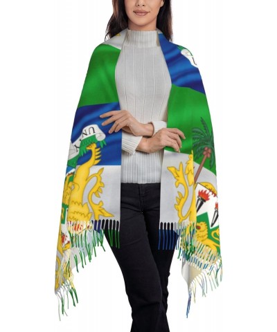 Coat of arms of Sierra Leone Scarf for Women Winter Warm Travel Silk Scarves $19.66 Scarves