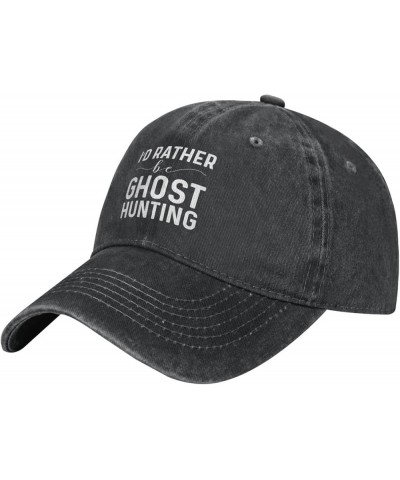 Funny Cap I'd Rather Be Ghost Hunting Cap Women Baseball Cap Cute Hat Black $11.99 Baseball Caps