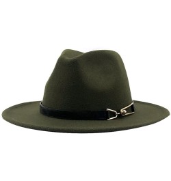 Womens Fedora Hat Women Wide Brim Panama Cap Black Belt with Metal Buckle Fedoras Fashion Jazz Hats 56-60CM Winter 16 $20.93 ...